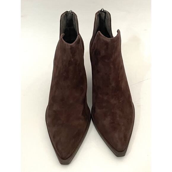 Vince Camuto Suede Leather 3.5" Heel Pointed Toe Bootie Brown Size 8.5 NEW - Picture 2 of 8